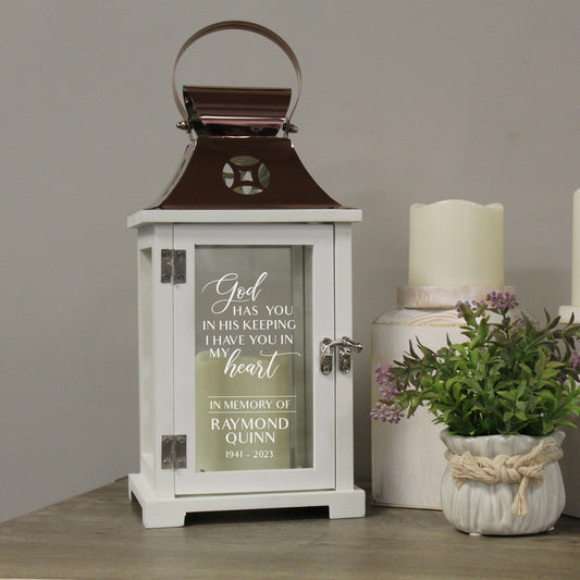 God Has You Memorial Lantern