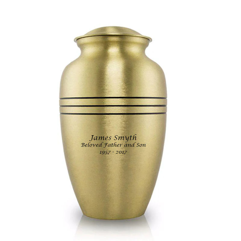 Classic Three Bands Bronze Cremation Urn
