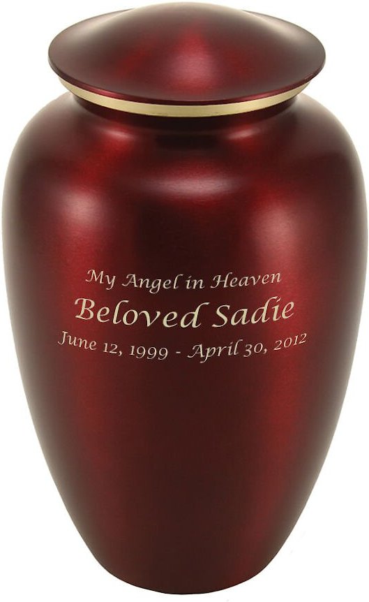 Brass Crimson Adult Cremation Urn