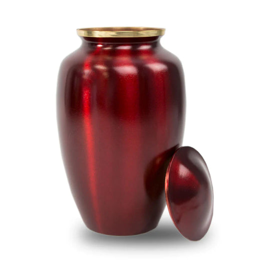 Brass Crimson Adult Cremation Urn