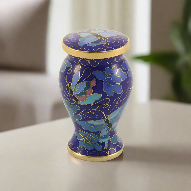 Butterfly Cloisonne Cremation Urn | Adult Ashes | Engravable