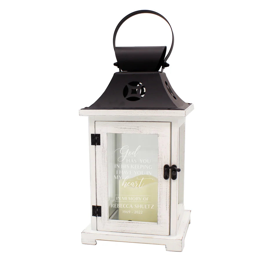 Personalized God Has You Memorial Lantern