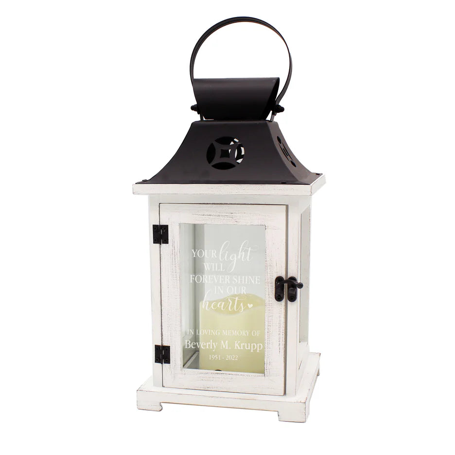 Personalized Your Light Will Shine Memorial Lantern