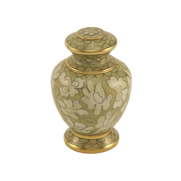 Floral Cloisonne Cremation Urn | Adult Ashes | Engravable