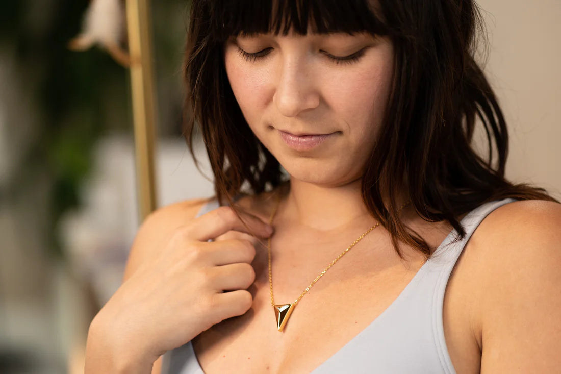 Pyramid Cremation Urn Necklace
