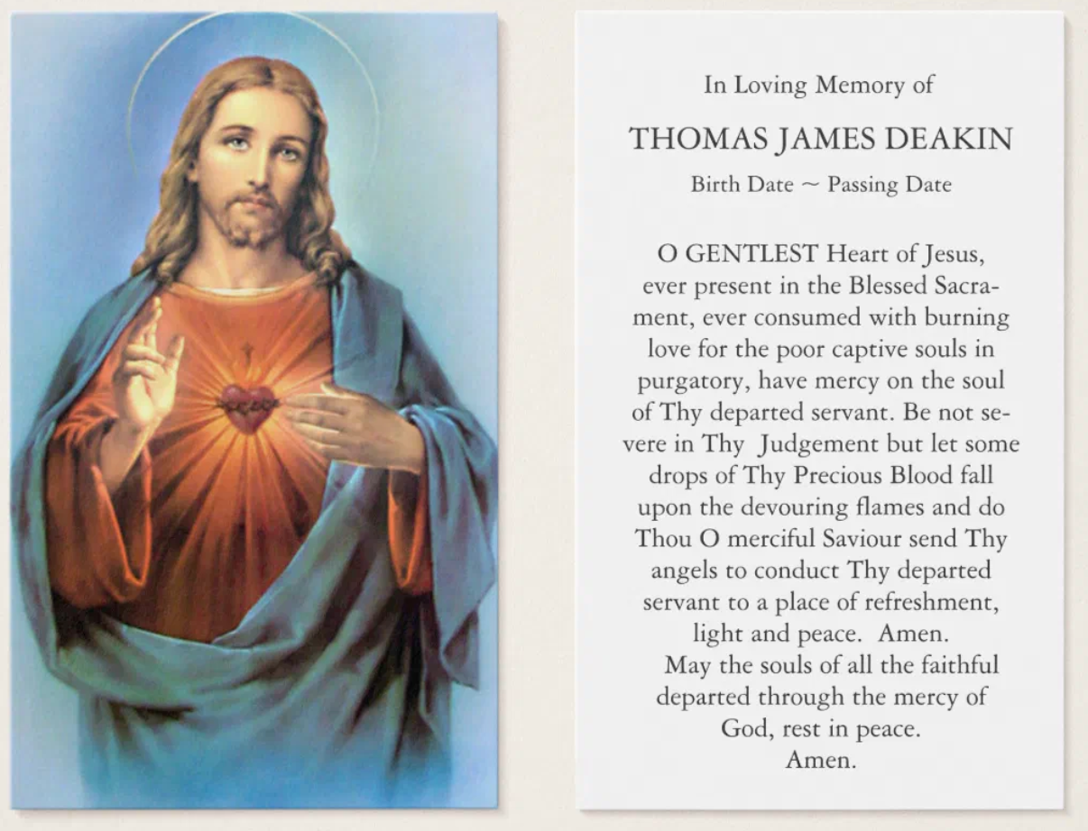 Funeral Prayer Cards