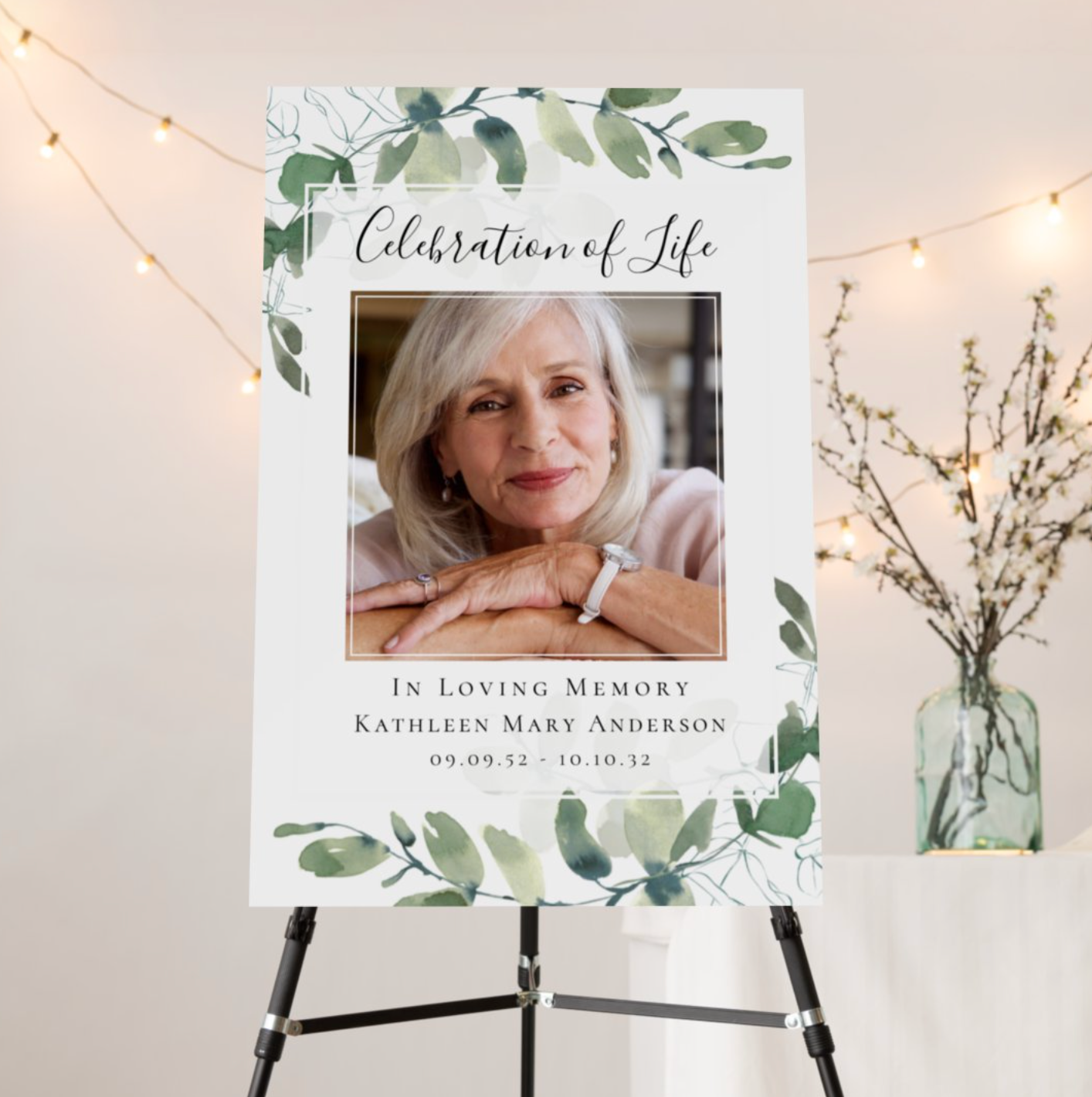 Photo Memorial Service Poster