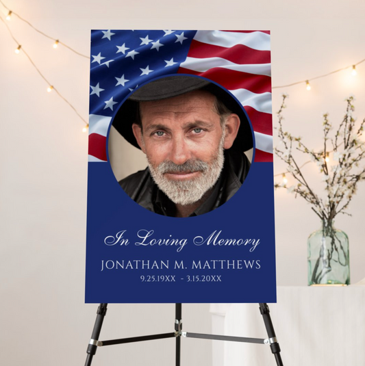 American Flag Memorial Funeral Poster