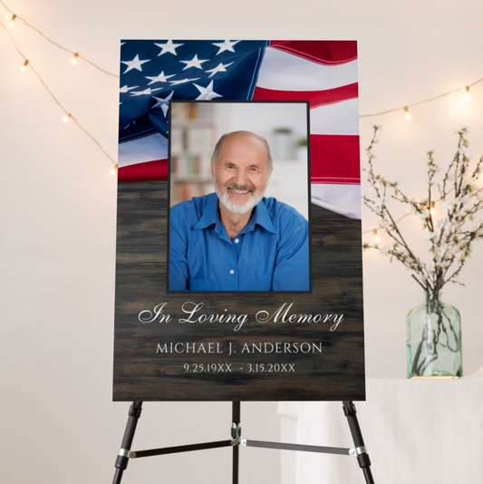 American Flag Memorial Funeral Poster