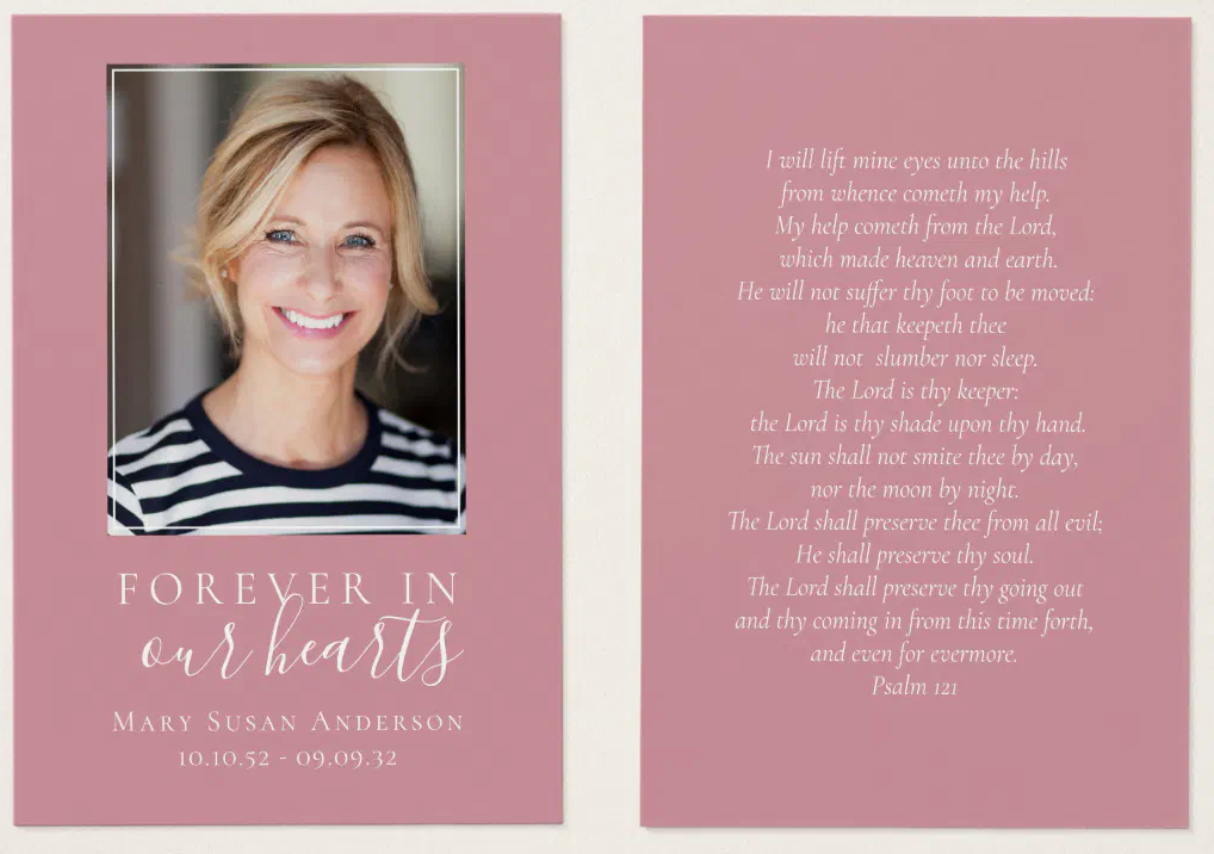 Funeral Prayer Card