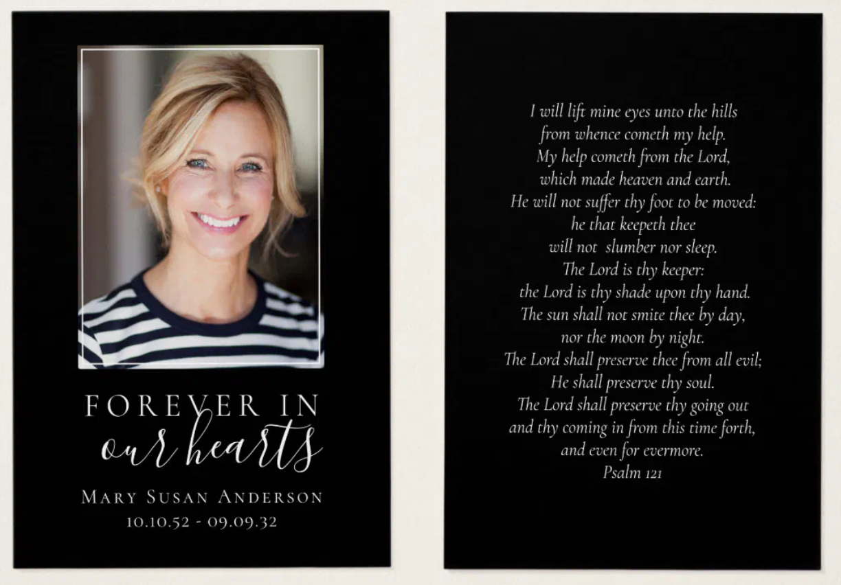 Funeral Prayer Card