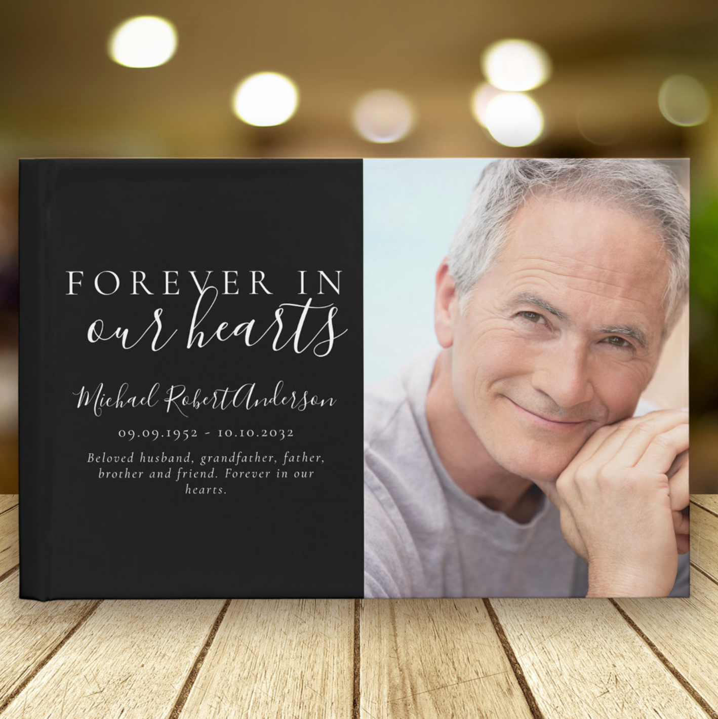 Forever in Our Hearts Photo Funeral Guest Book