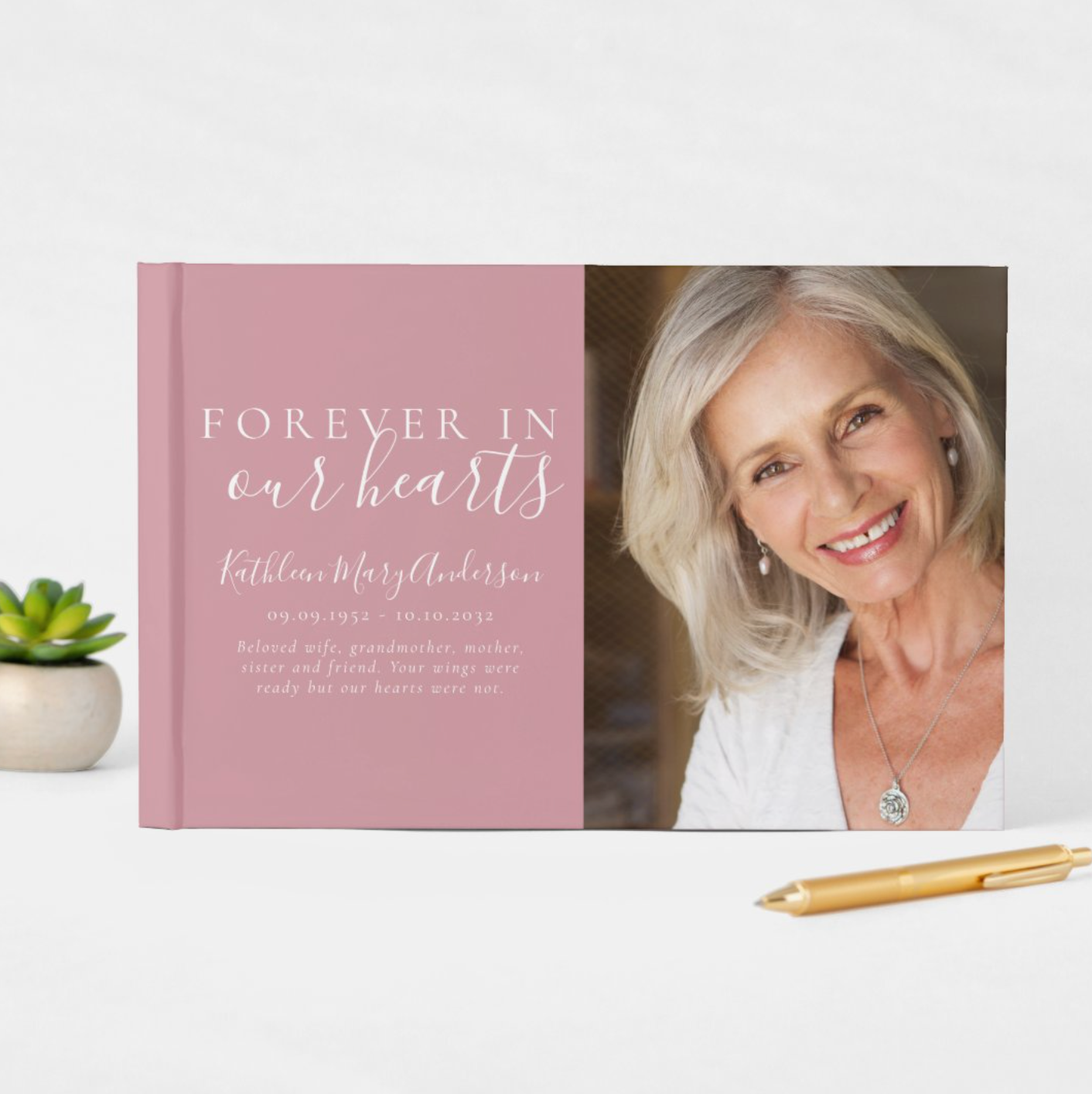 Forever in Our Hearts Photo Funeral Guest Book