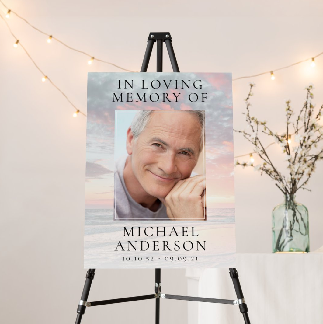 Photo Memorial Service Poster