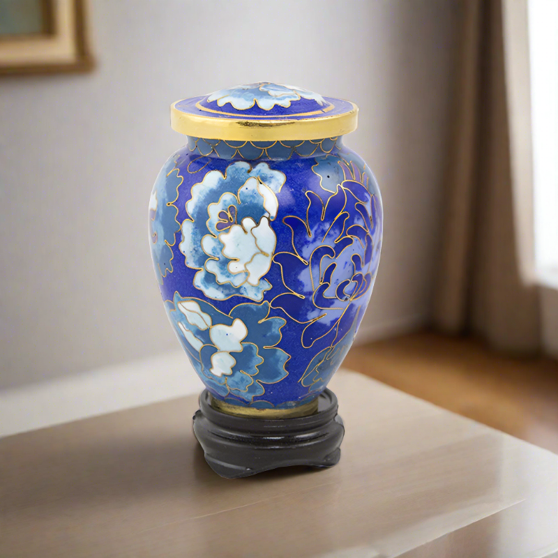 Blossom Cloisonne Cremation Urn | Adult Ashes | Engravable