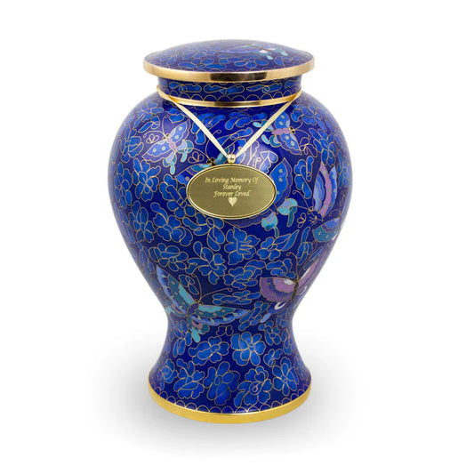 Butterfly Cloisonne Cremation Urn For Ashes