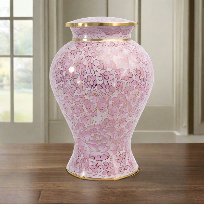 Pink Petal Cremation Urn | Adult Ashes | Engravable