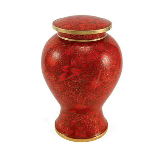Autumn Leaves Cloisonne Urn