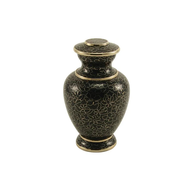 Floral Cloisonne Cremation Urn | Adult Ashes | Engravable