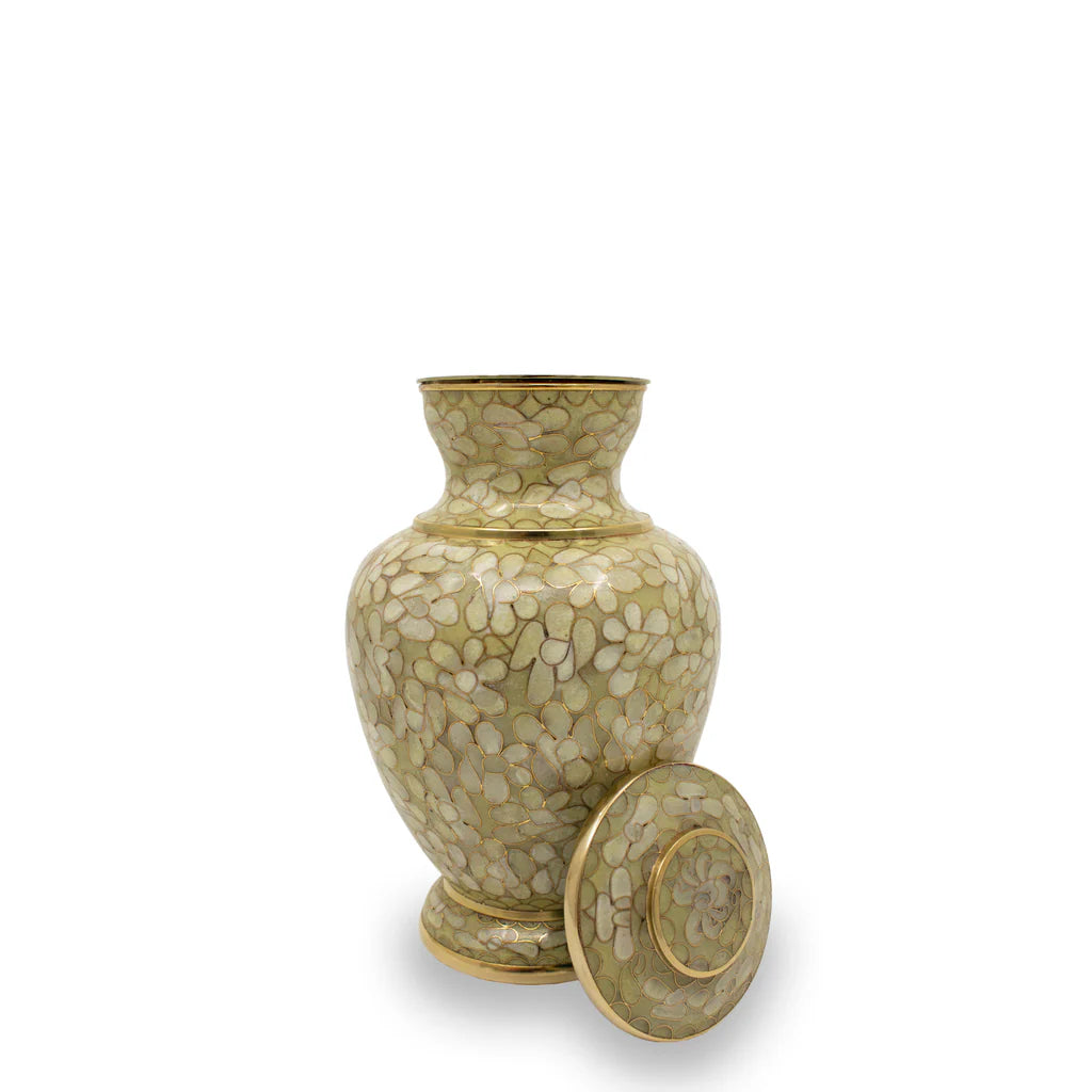Floral Cloisonne Cremation Urn | Adult Ashes | Engravable