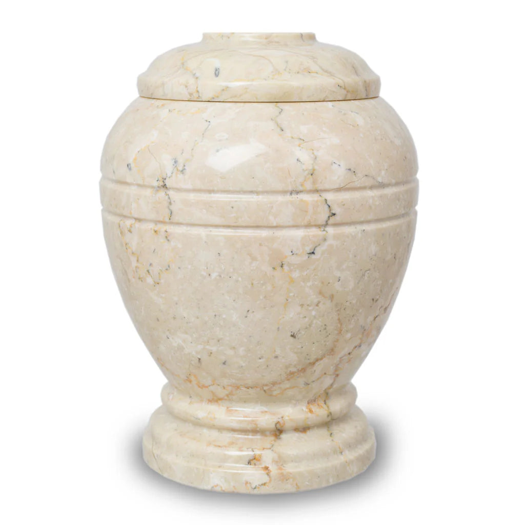 Ringed Marble Cremation Urn | Adult Ashes | Engravable
