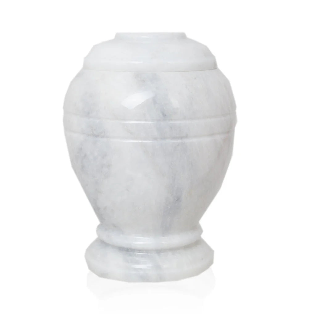 Ringed Marble Cremation Urn | Adult Ashes | Engravable