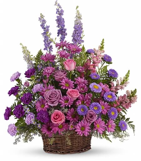 Sympathy flower basket