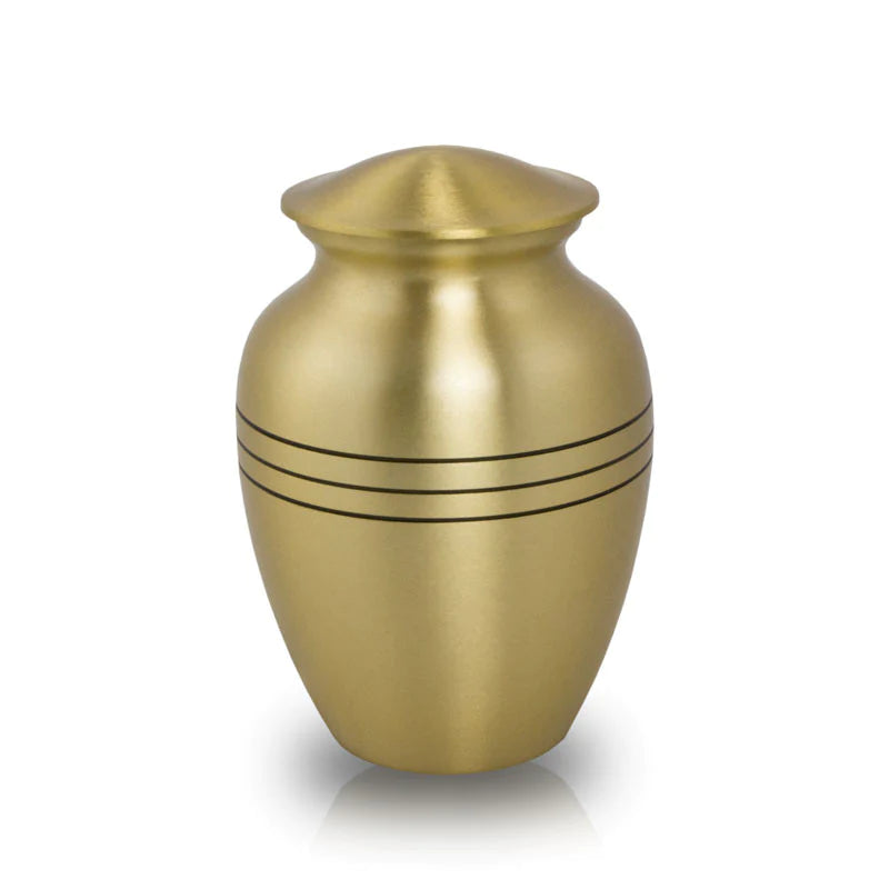 Classic Three Bands Bronze Cremation Urn
