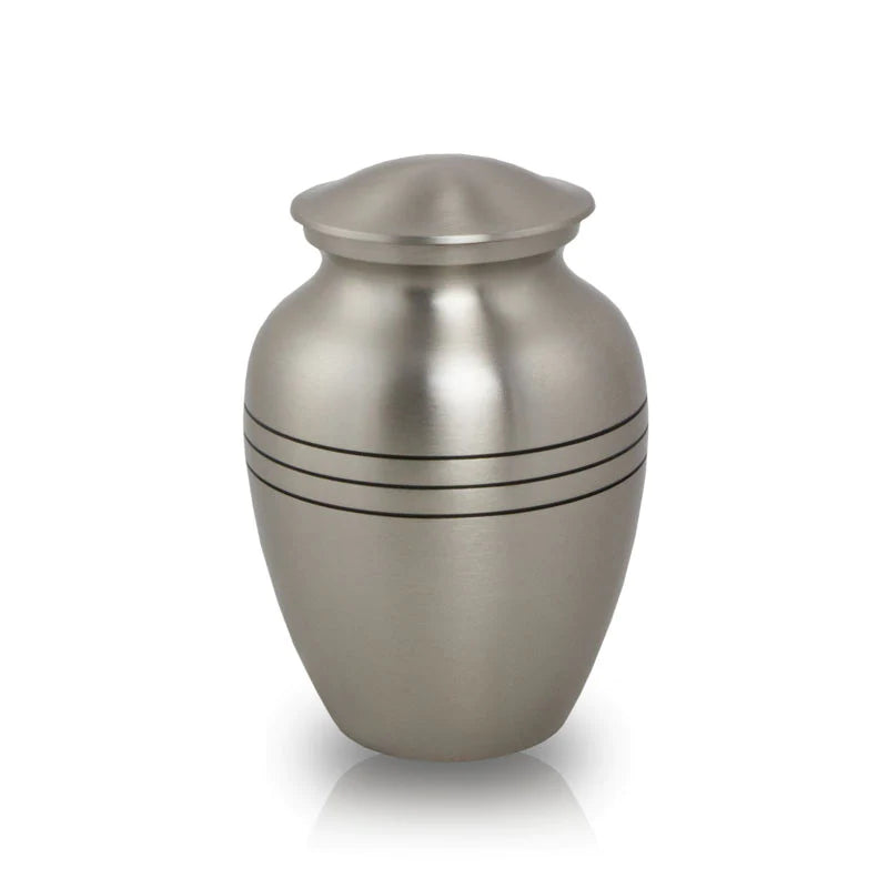 Silver Banded Cremation Urn | Adult Ashes | Engravable