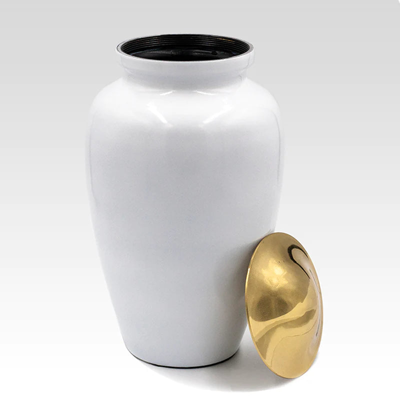 White Serenity Classic Cremation Urn