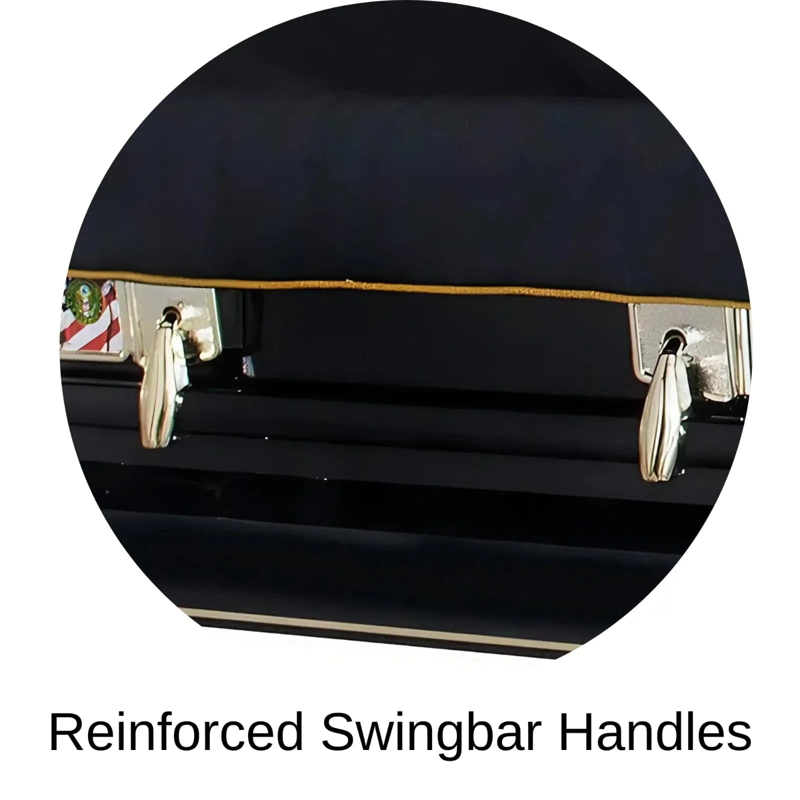 Military Casket With Reinforced Swing Bar Handles