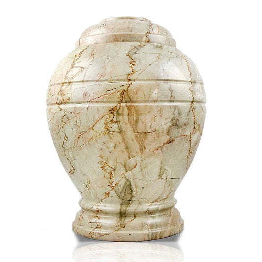 Ringed Marble Cremation Urn | Adult Ashes | Engravable