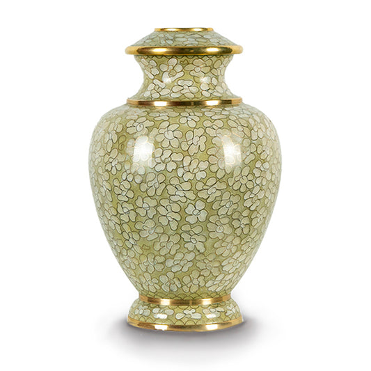 Floral Cloisonne Cremation Urn | Adult Ashes | Engravable