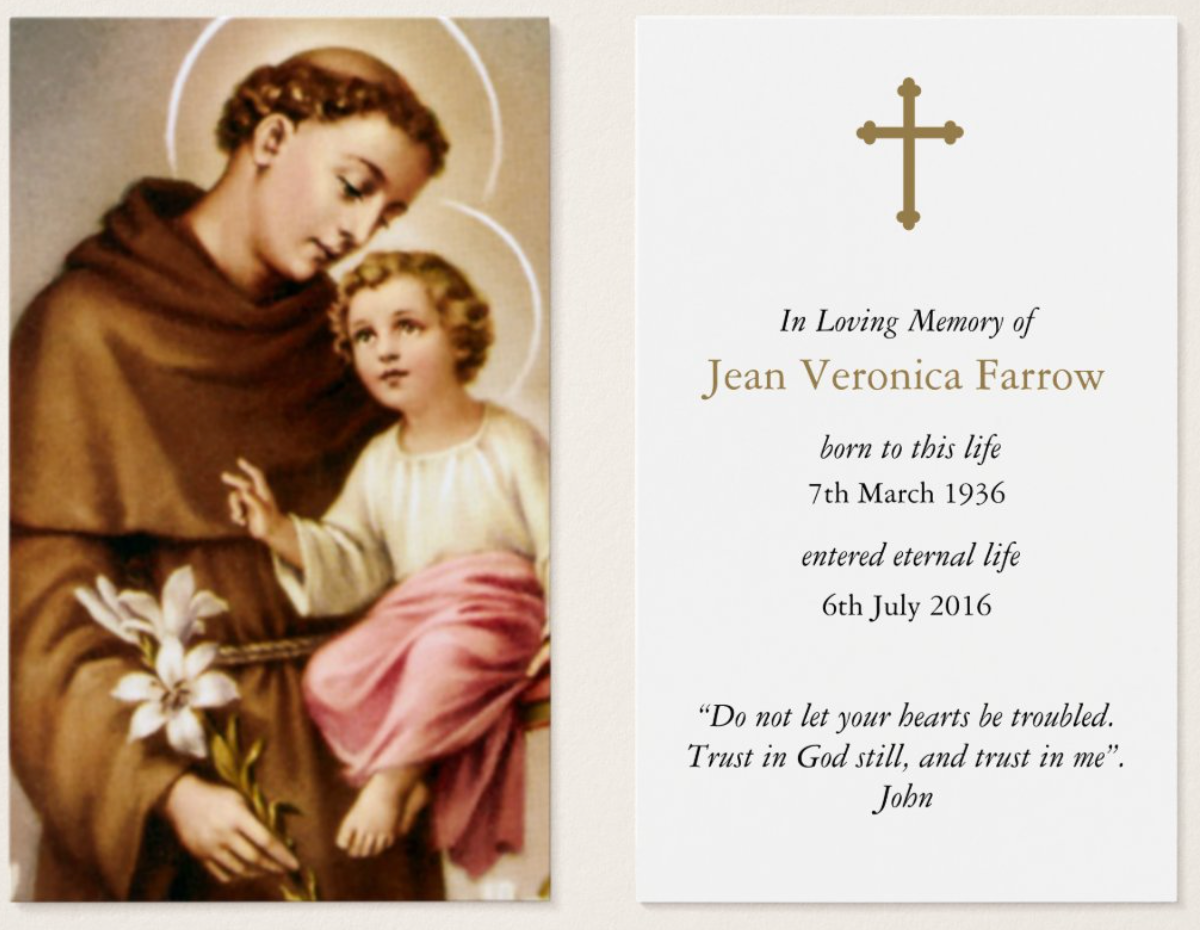 Funeral Prayer Cards