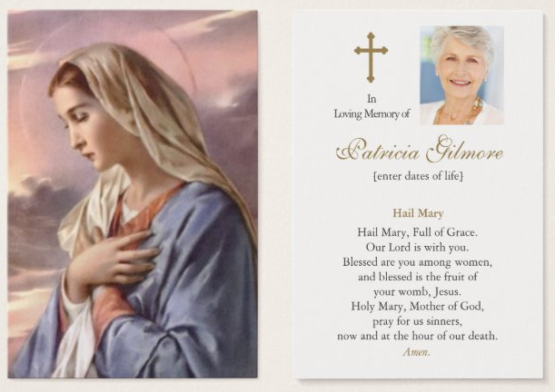 Funeral Catholic Prayer Cards | 100 cards