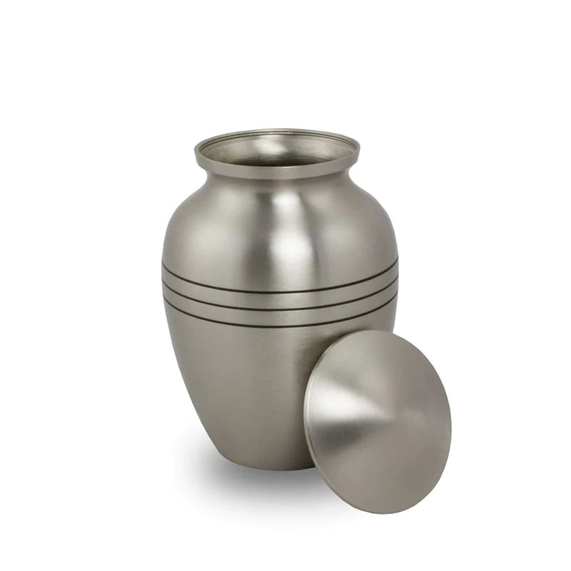 Silver Banded Cremation Urn | Adult Ashes | Engravable