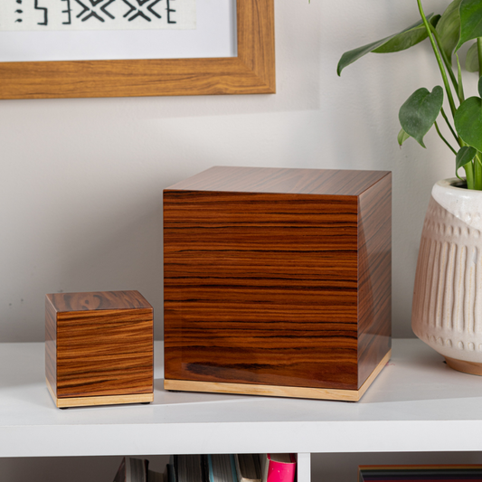 Small & Large Modern Wood Cremation Urn 