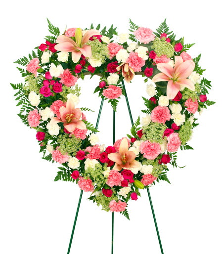 Heart shaped funeral arrangement