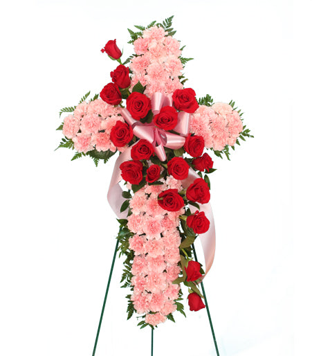 Funeral Flowers Standing Cross | Personalize