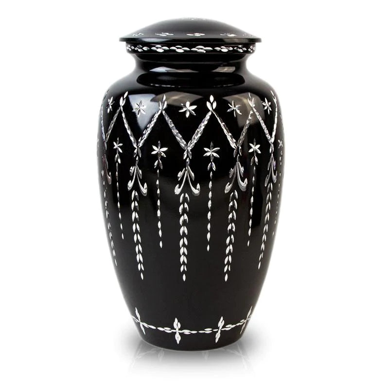 Black Garland Cremation Urn 