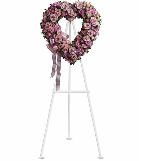 Funeral Flowers Standing Heart | Personalize