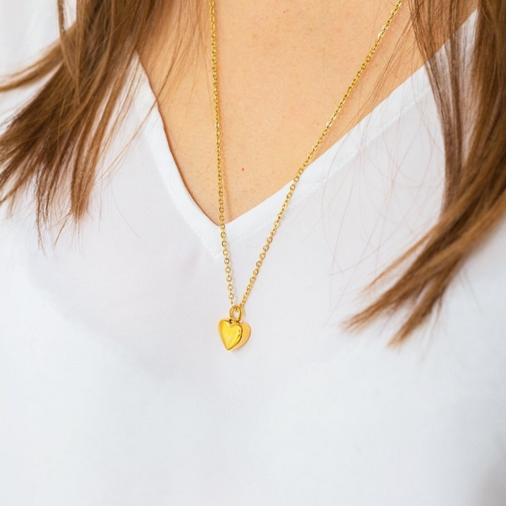 Gold Memorial Cremation Urn Necklace