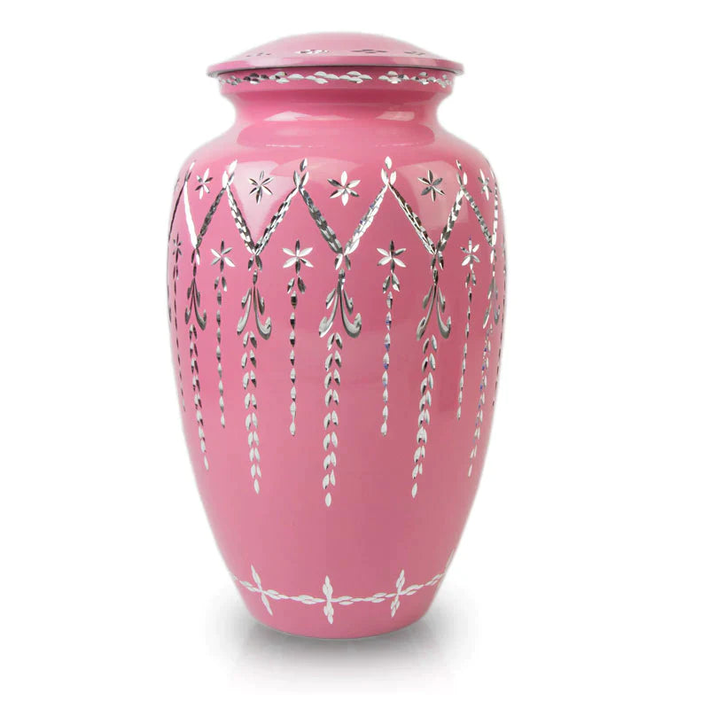 Pink Garland Cremation Urn 
