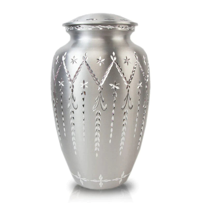 Silver Garland Cremation Urn 