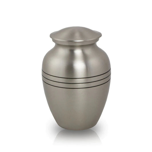 Silver Banded Cremation Urn
